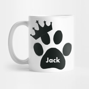 Jack cat name made of hand drawn paw prints Mug